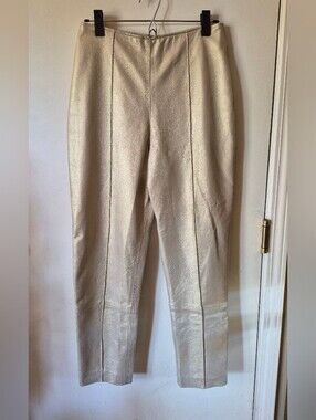 Twins Leather Collection Shimmery Gold Tapered Pants